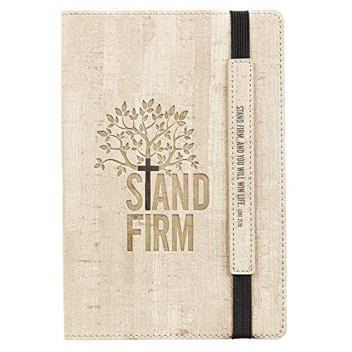 Tan Faux Leather Bullet Journal | Stand Firm - Luke 21:19
