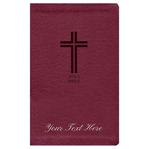 Personalized Custom Text Your Name NKJV Value Thinline Holy Bible Burgundy Leathersoft Red Letter Edition New King James Version