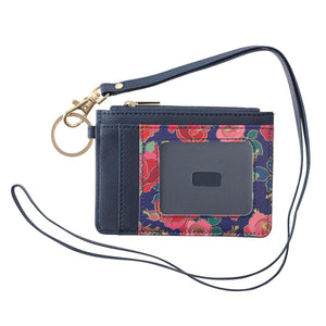 Heart & Rose Faux Leather ID Card Holder