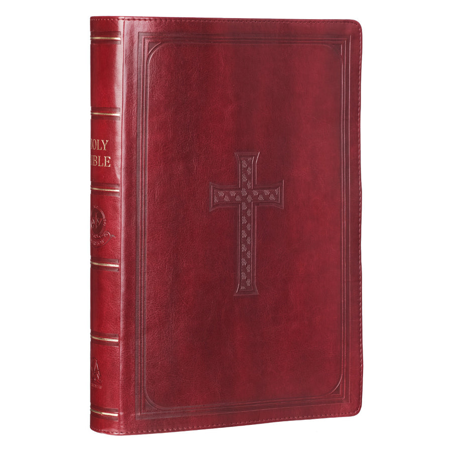 Personalized KJV Bible Super Giant Print King Indexed LuxLeather Burgundy