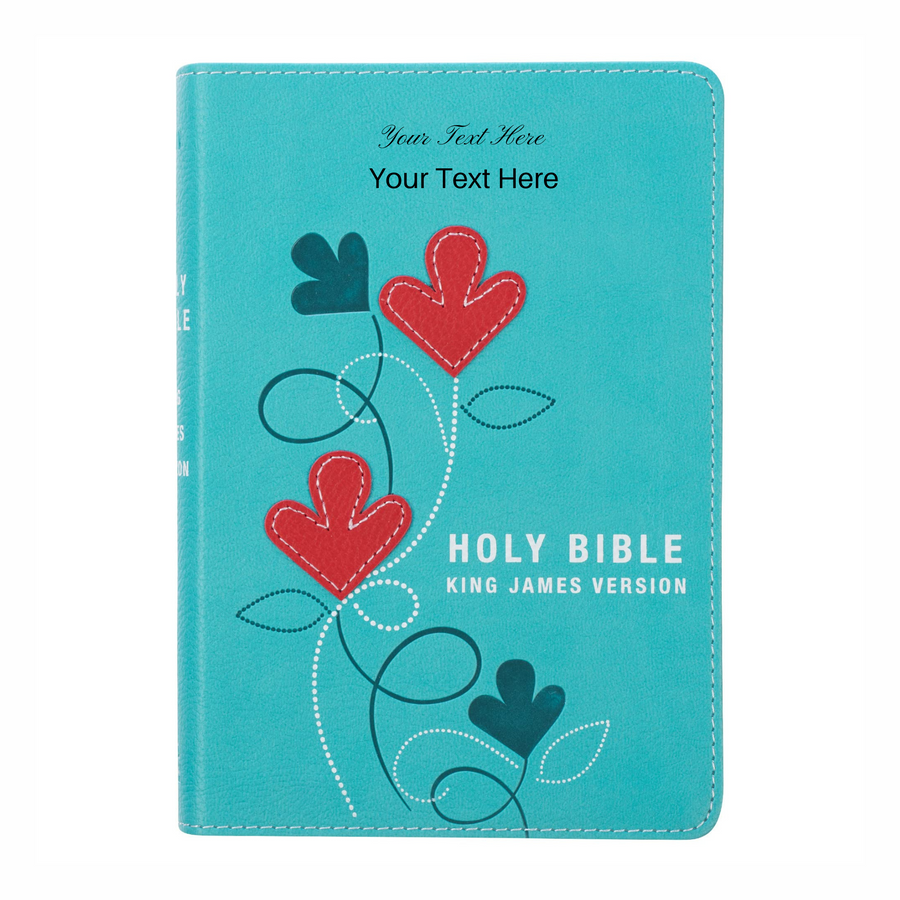 Personalized KJV Turquoise Faux Leather COMPACT Bible