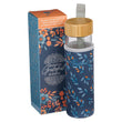 Load image into Gallery viewer, Thankful Grateful Blessed Glass Water Bottle with Bamboo Lid &amp; Sleeve
