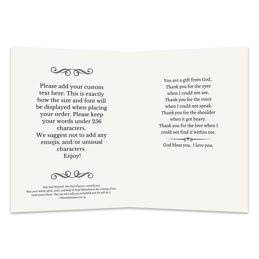 Personalized Christian Thank You Card Custom Your Photo Image Upload Your Text Greeting Card