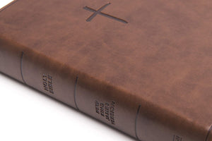 Personalized NKJV Compact Bible Brown Leathertouch