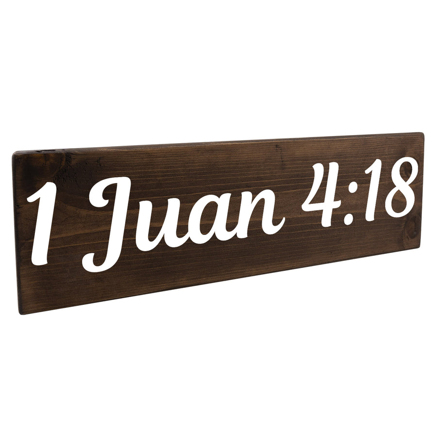 1 Juan 4:18 Spanish Wood Decor