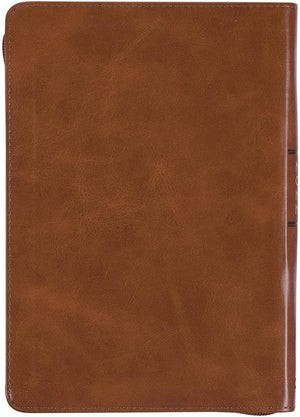 Personalized 2022 Refuge and Strength Brown Faux Leather Zippered Executive Planner