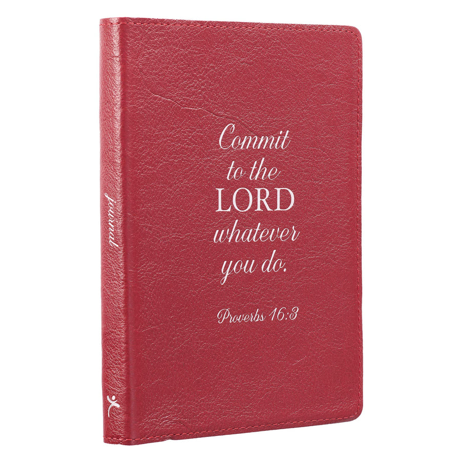 Commit to the Lord Red Full Grain Leather Journal