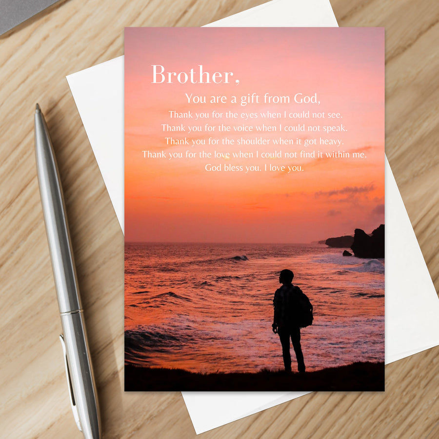 Christian Thank You Brother Card for Appreciation Card Christian Thank You to Brother Gift for Christian Appreciation