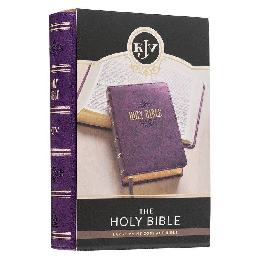 Personalized Custom Text Your Name KJV Holy Bible COMPACT LuxLeather Purple King James Version