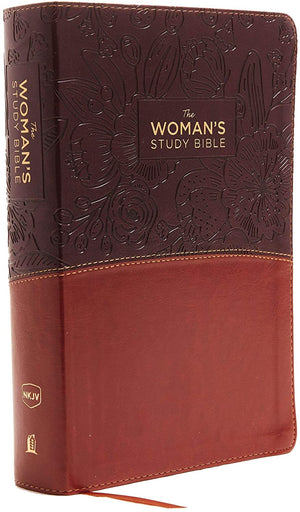 Personalized NKJV Woman's Study Bible Leathersoft Brown/Burgundy