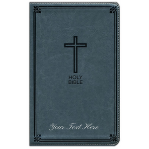 Personalized NKJV Deluxe Gift Gray Bible Leathersoft Comfort Print
