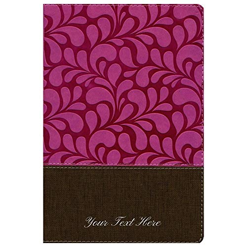 Personalized Custom Text Your Name NIV Women's Devotional Bible Large Print Leathersoft Chocolate/Berry
