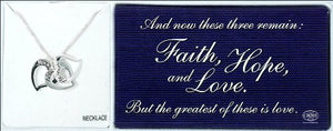 Faith Hope Love, 3 Hearts Necklace