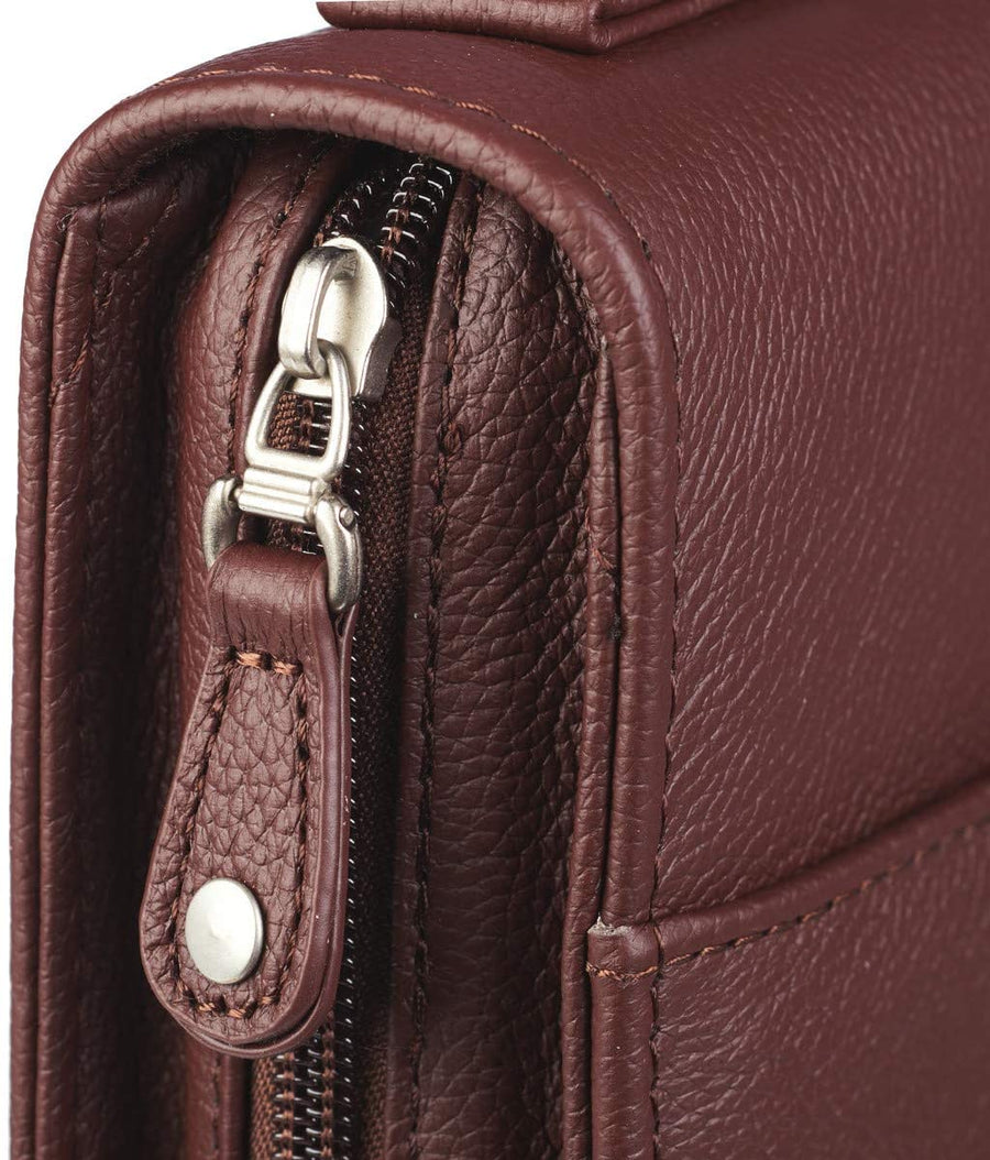 Grace Grain Faux Leather Russet Brown Personalized Bible Cover For Women