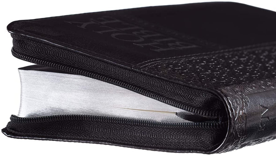 Personalized KJV Black Faux Leather Zippered Pocket Bible