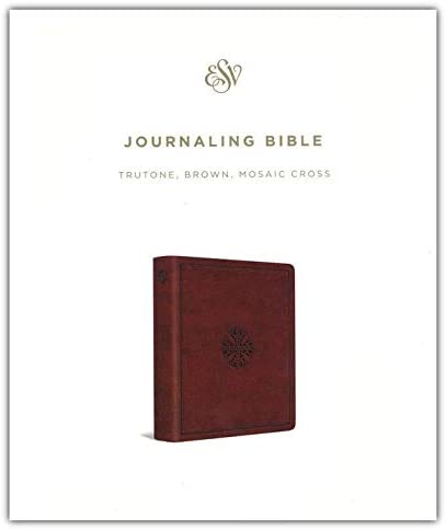Personalized ESV Journaling Bible TruTone Brown Mosaic Cross Design