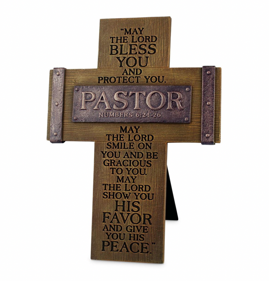 Pastor Tabletop Resin Cross