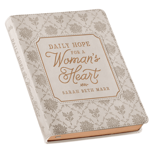 Personalized Custom Text Your Name Daily Hope for a Women's Heart Devotional Taupe Faux Leather