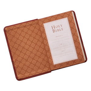 Personalized Custom Text Your Name KJV Holy Bible COMPACT LuxLeather Brown King James Version