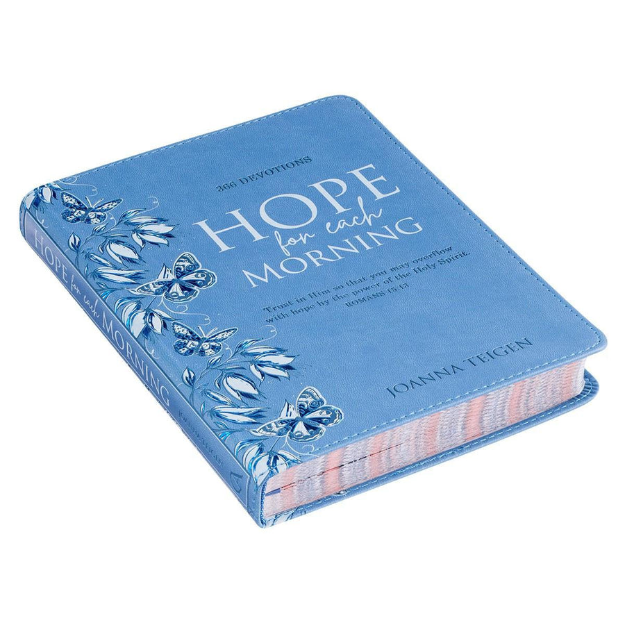 Hope For Each Morning Blue Faux Leather Devotional - Joanna & Rob Teigen