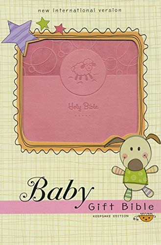 Personalized NIV Baby Gift Bible Holy Bible Leathersoft Pink Comfort Print Keepsake Edition