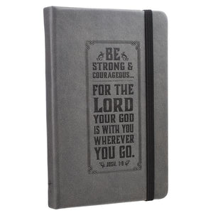 Be Strong Joshua 1:9 FauxLeather Gray Journal