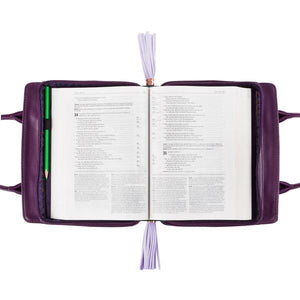 Purple/Floral Blessed Bible Purse Cover