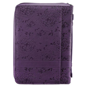 Purple/Floral I Can Do All Things Bible Cover