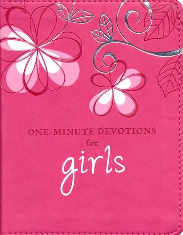 One Minute Devotions For Girls Faux Leather Pink