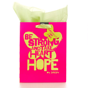 Hope Psalm 31:24 Pink Gift Bag