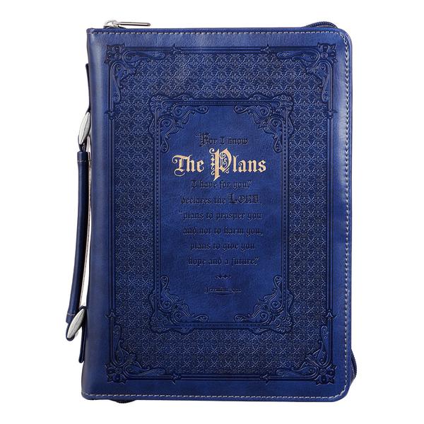 Blue LuxLeather Jeremiah 29:11 I Know The Plans Bible Cover
