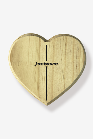 Jesus Loves Me Heart Shaped Christian Plaque Wood Decor