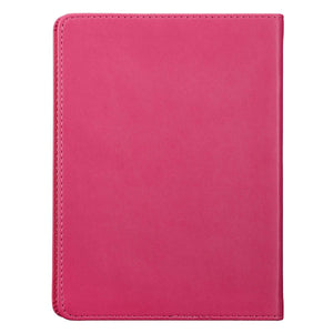 Personalized Journal Custom Text Blessed Is She Handy-Sized LuxLeather Pink