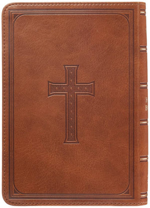 Personalized KJV Saddle Tan Faux Leather COMPACT Bible