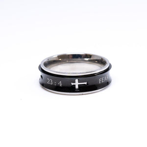 Fear Not Psalm 23:4 - Men's Spinner Ring