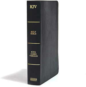 Personalized KJV Super Giant Print Reference Bible Black LeatherTouch Red Letter