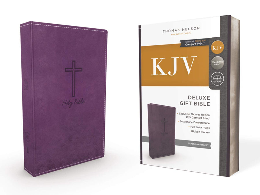 Personalized Custom Text Your Name KJV Deluxe Gift Holy Bible Leathersoft Purple King James Version