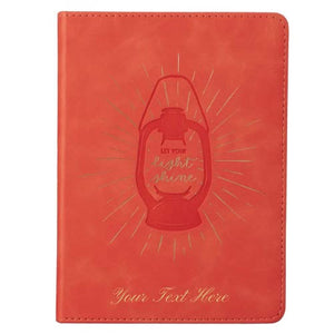 Personalized Let Your Light Shine Coral Handy-Size Faux Leather