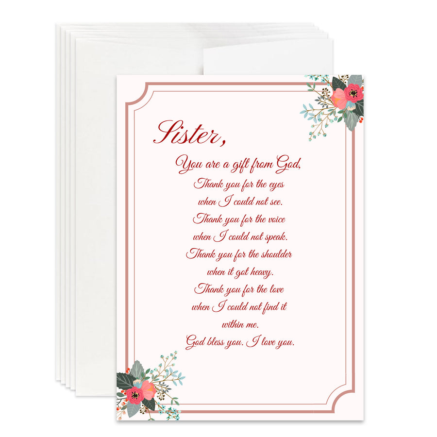 Christian Thank You Sister Card for Appreciation Card Christian Thank You to Sister Gift for Christian Appreciation
