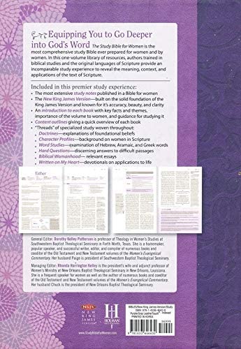 Personalized Custom Text Your Name NKJV The Study Bible for Women Purple/Gray Linen Indexed New King James Version