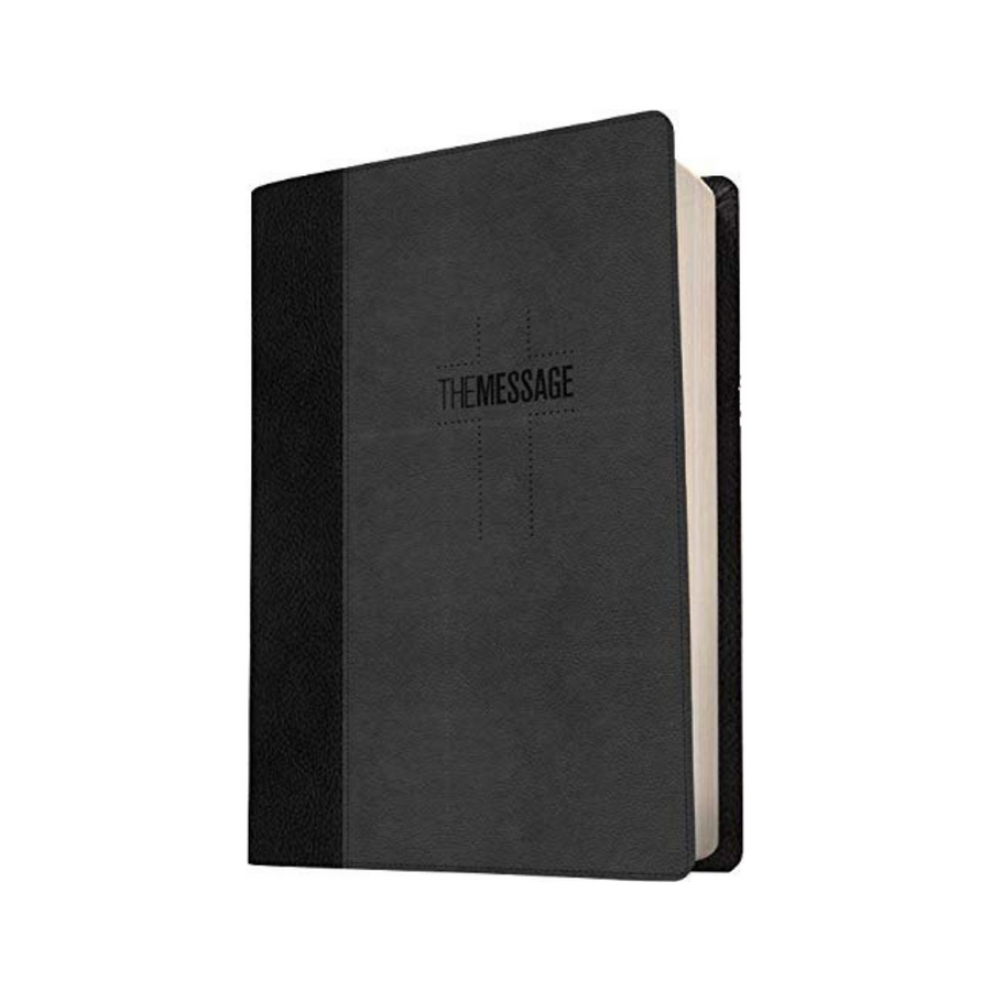 Personalized The Message Deluxe Gift Bible Leather-Look Black/Slate