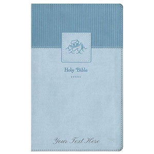 Personalized NIV Baby Gift Bible Leathersoft Blue Comfort Print Keepsake Edition New International Version