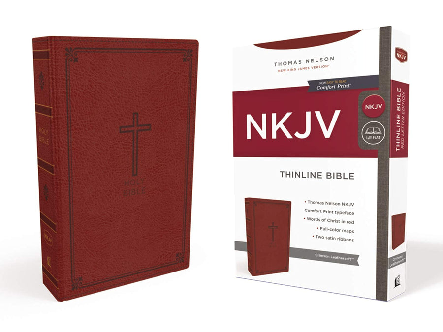 Personalized NKJV Thinline Red Letter Comfort Print Leathersoft Bible Red
