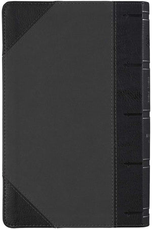 Personalized KJV Holy Bible Giant Print Two-Tone Black/Grey Faux Leather