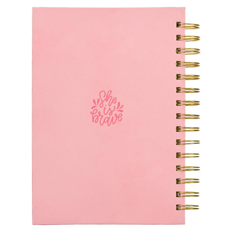 She is Brave Pink Wire-bound Journal