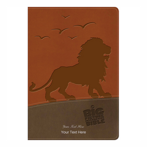 Personalized NKJV The Big Picture Interactive Bible Lion LeatherTouch Brown