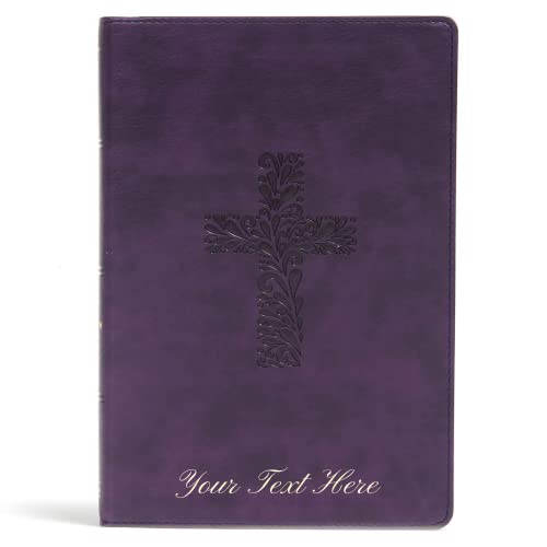 Personalized KJV Rainbow Study Bible Purple LeatherTouch Ribbon Marker Color-Coded Text Smythe Sewn Binding