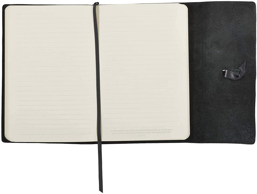 Personalized Black Classic Full Grain Leather Writing Journal/Notebook