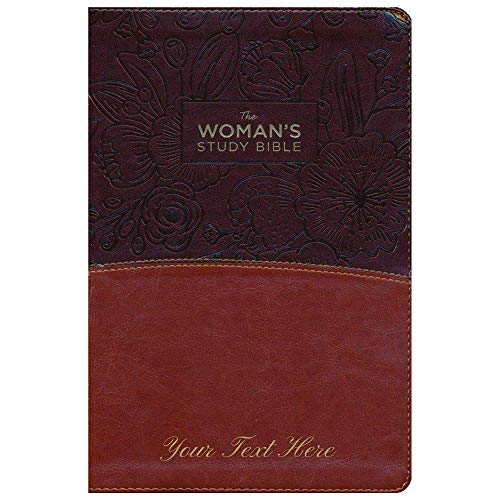 Personalized NKJV Woman's Study Bible Leathersoft Brown/Burgundy