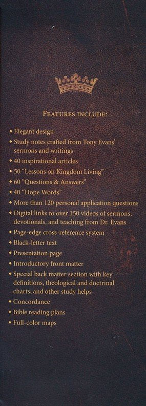 Personalized Custom Text CSB Tony Evans Study Bible Hardcover Dark Brown Christian Standard Bible